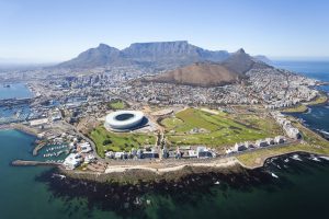 overall aerial view of Cape Town, South Africa